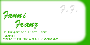 fanni franz business card